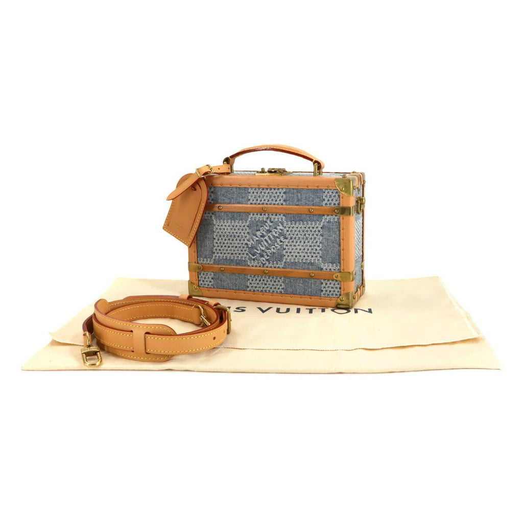 Louis Vuitton Blue Brown Denim Leather Shoulder Bag (Pre-Owned)