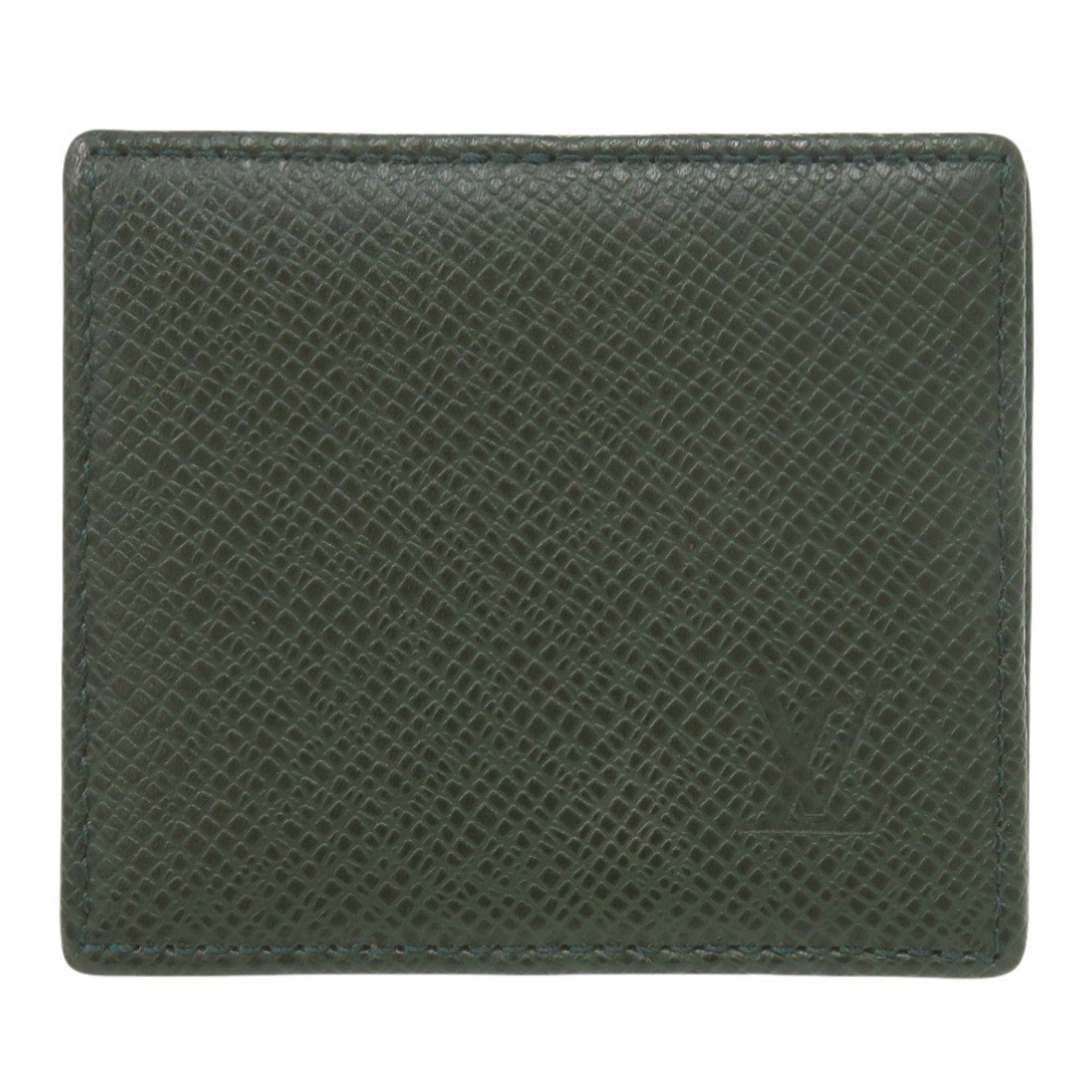 Louis Vuitton Green Taiga Leather Leather Coin Purse/Coin Case (Pre-Owned)