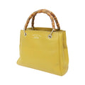 Gucci Mustard Leather Canvas Handbag Shoulder Bag (Pre-Owned)