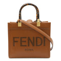 Fendi Brown Leather Handbag Shoulder Bag (Pre-Owned)