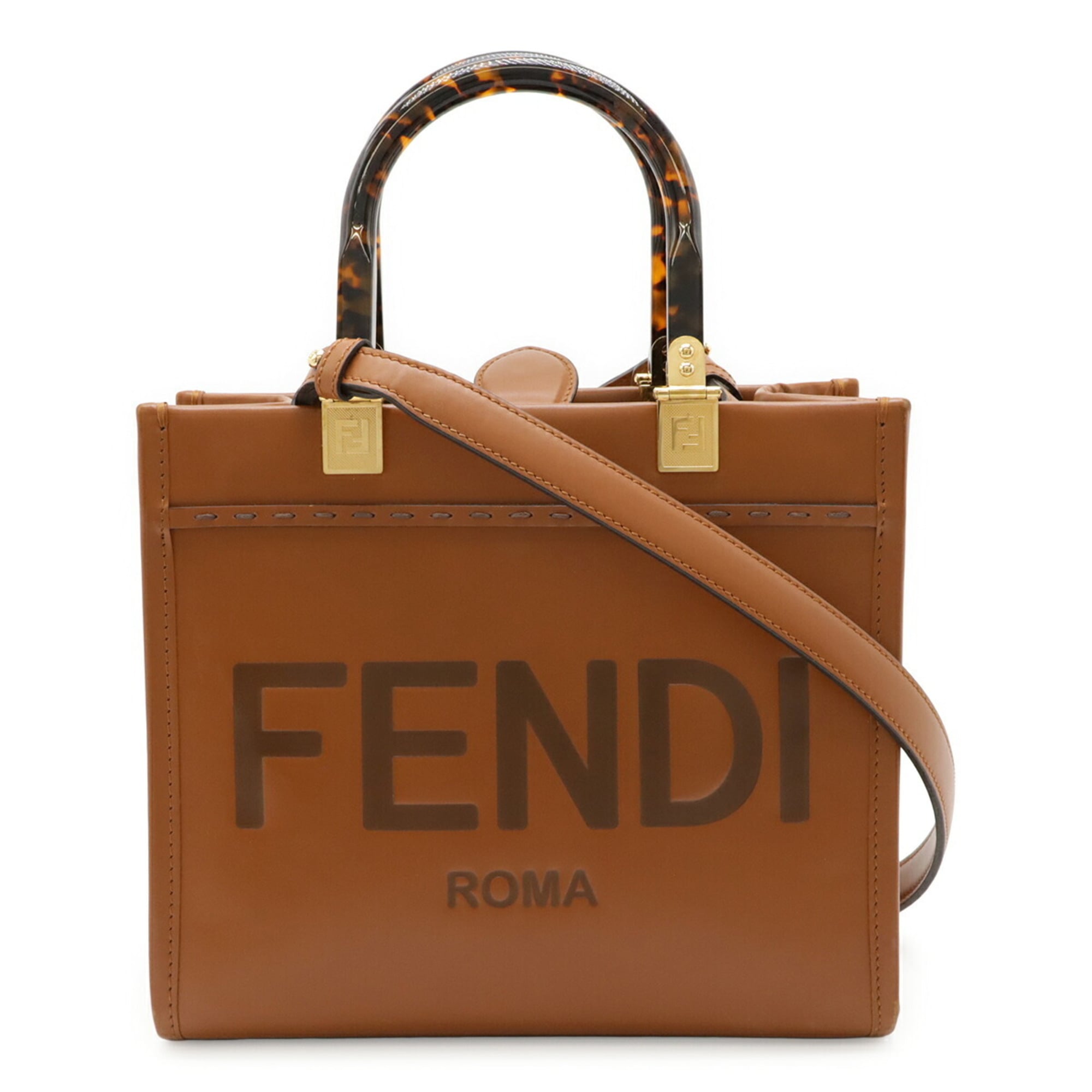 Fendi Brown Leather Handbag Shoulder Bag (Pre-Owned)