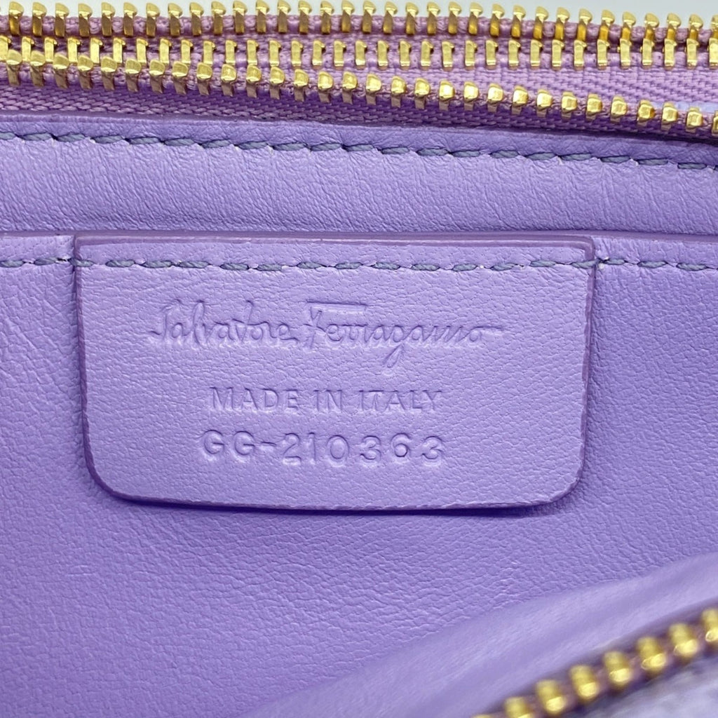 Salvatore Ferragamo Purple Canvas Shoulder Bag (Pre-Owned)