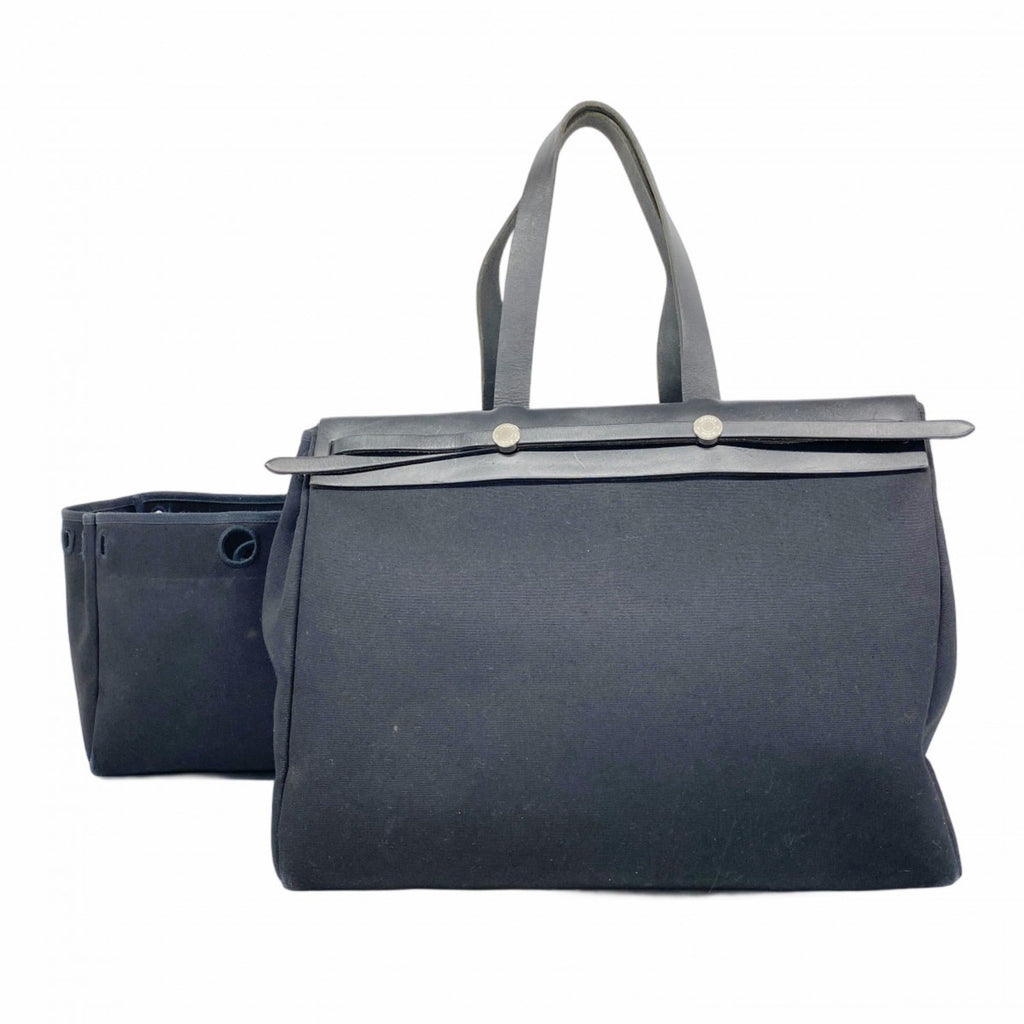 Hermes Black Toile Officier Tote Bag (Pre-Owned)