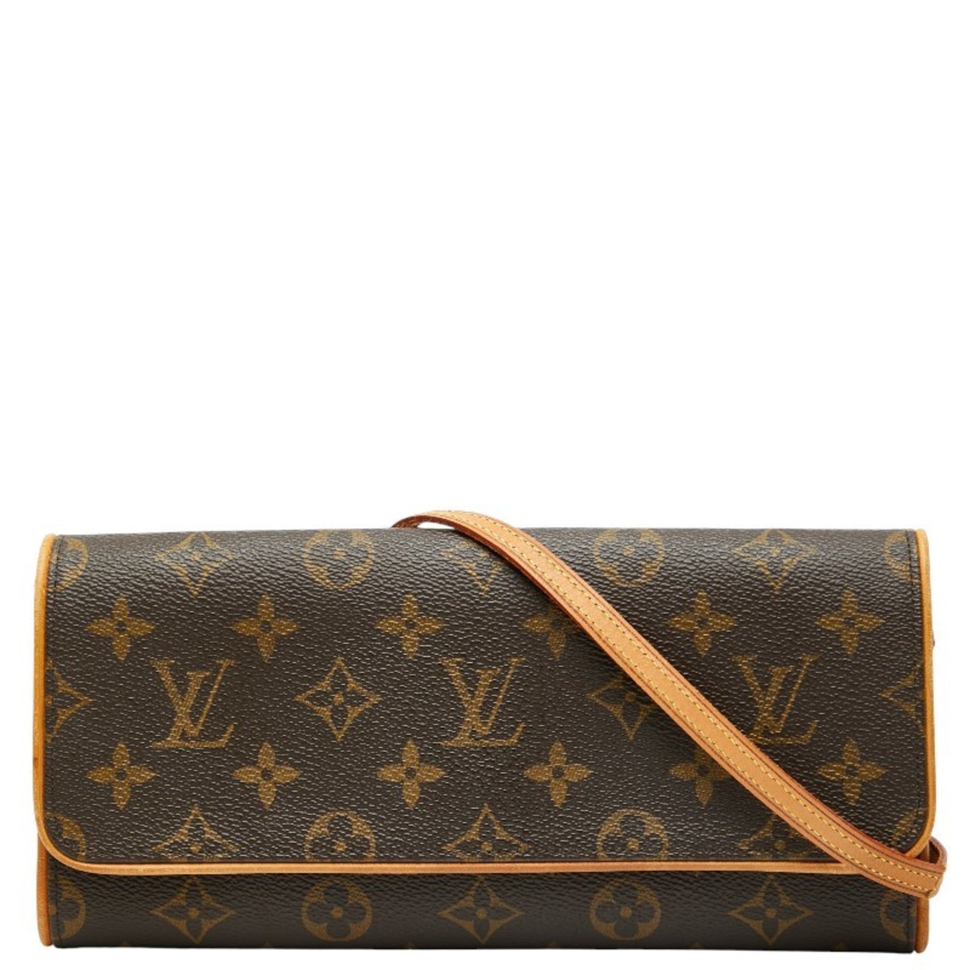 Louis Vuitton Brown Pvc Leather Pochette Shoulder Bag (Pre-Owned)