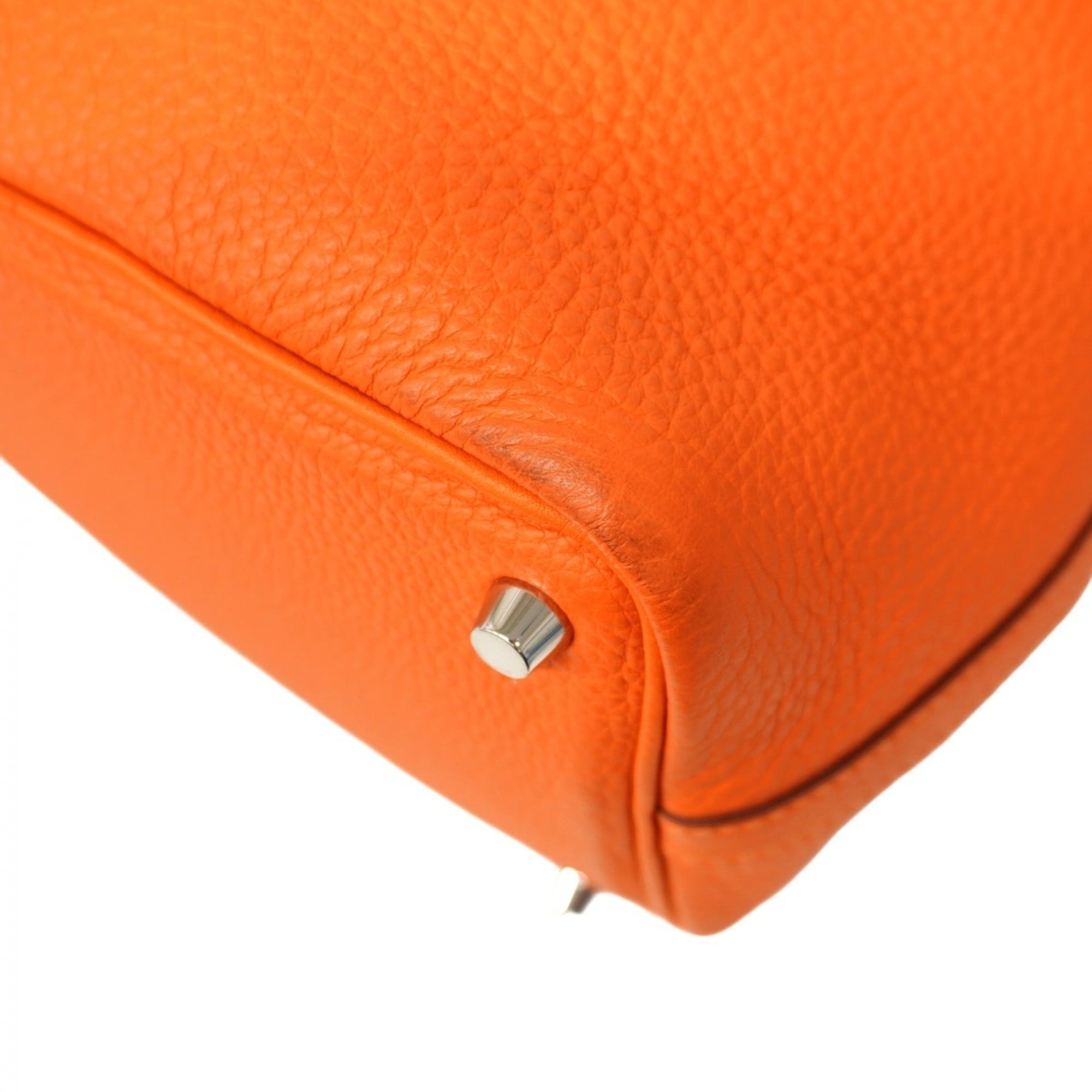 Hermes Orange Taurillon Clemence Leather Handbag (Pre-Owned)