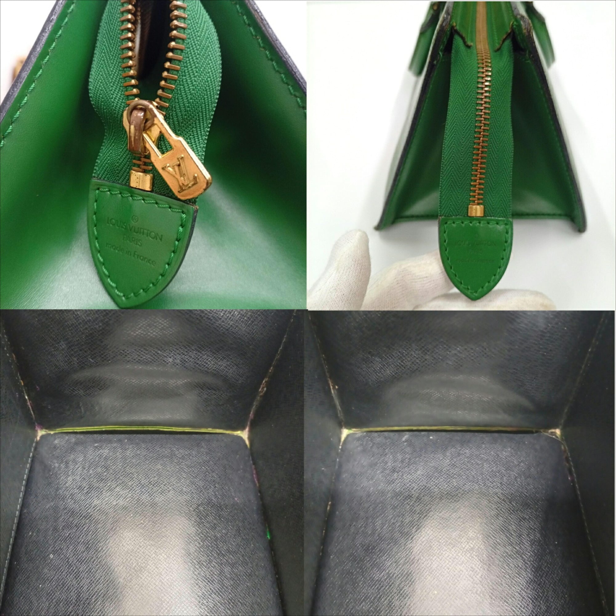 Louis Vuitton Borneo Green Green Epi Leather Handbag (Pre-Owned)