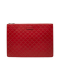Gucci Red Color Leather Clutch Bag (Pre-Owned)