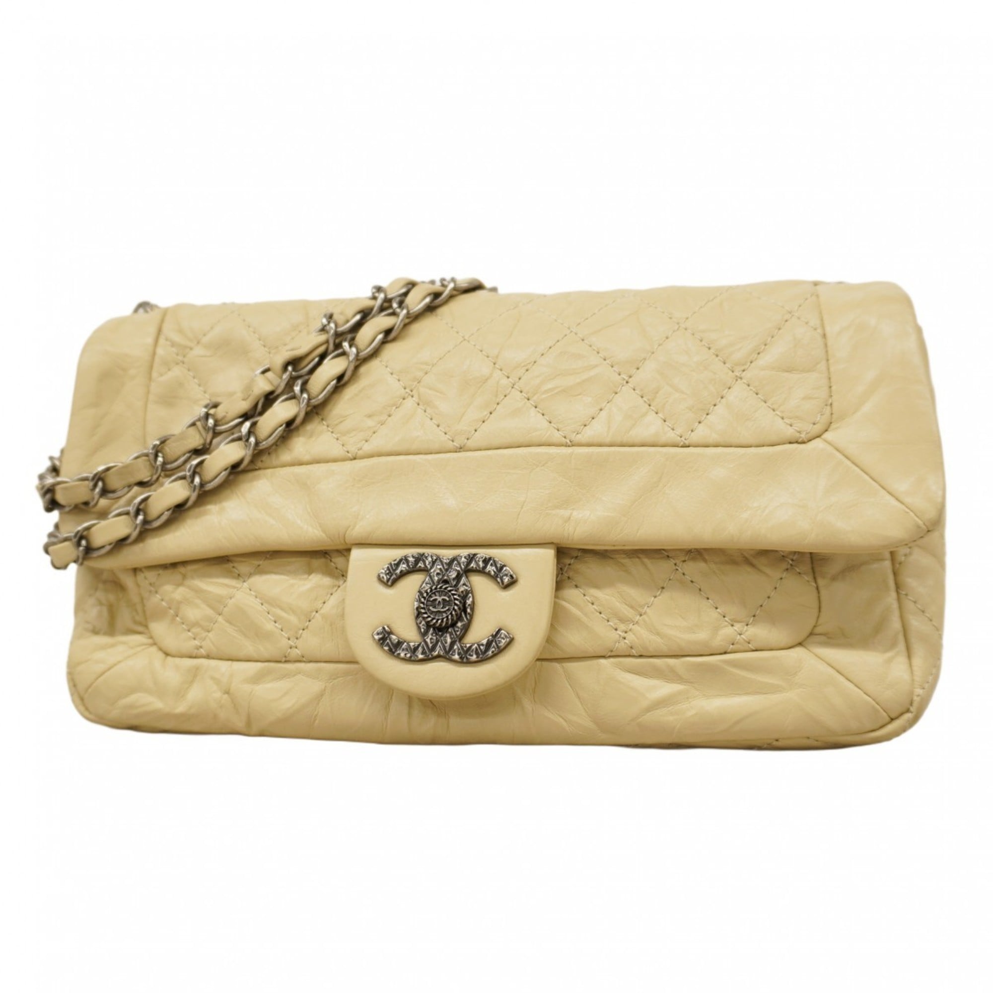 Chanel Beige Leather Shoulder Bag (Pre-Owned)