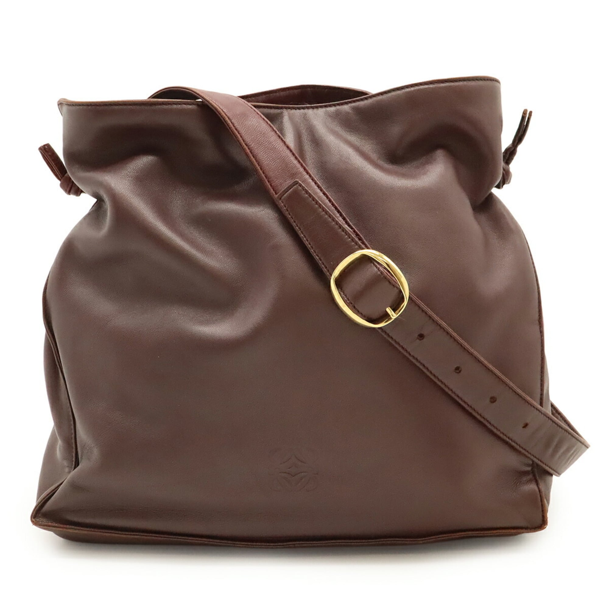 Loewe Bordeaux Nappa Leather Shoulder Bag (Pre-Owned)