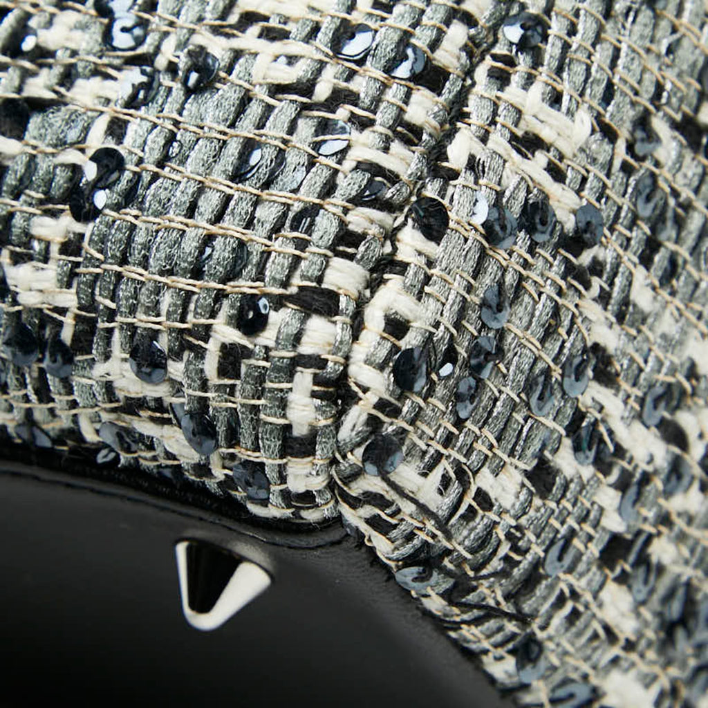 Christian Dior Black Multi-Color Tweed Leather Handbag (Pre-Owned)