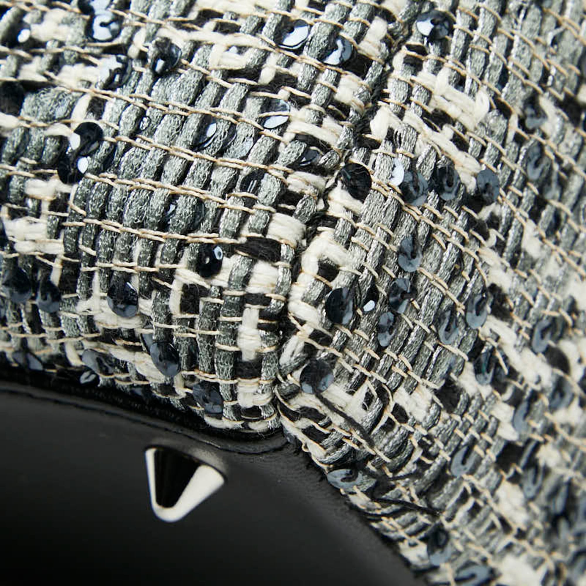 Christian Dior Black Multi-Color Tweed Leather Handbag (Pre-Owned)