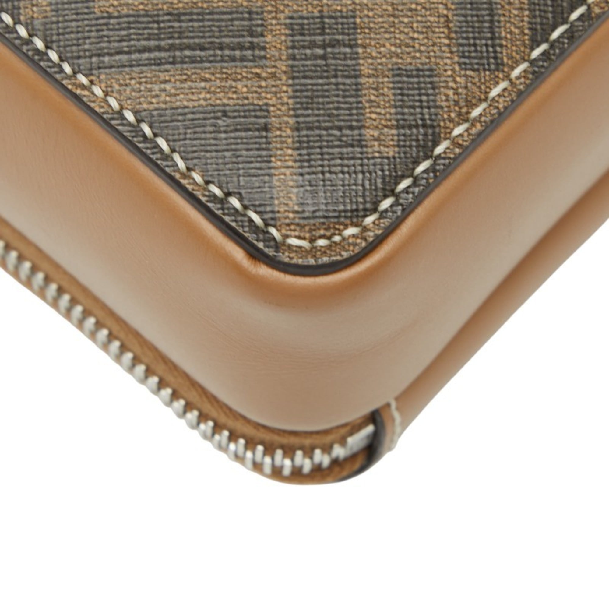 Fendi Black Brown Pvc Leather Shoulder Bag (Pre-Owned)