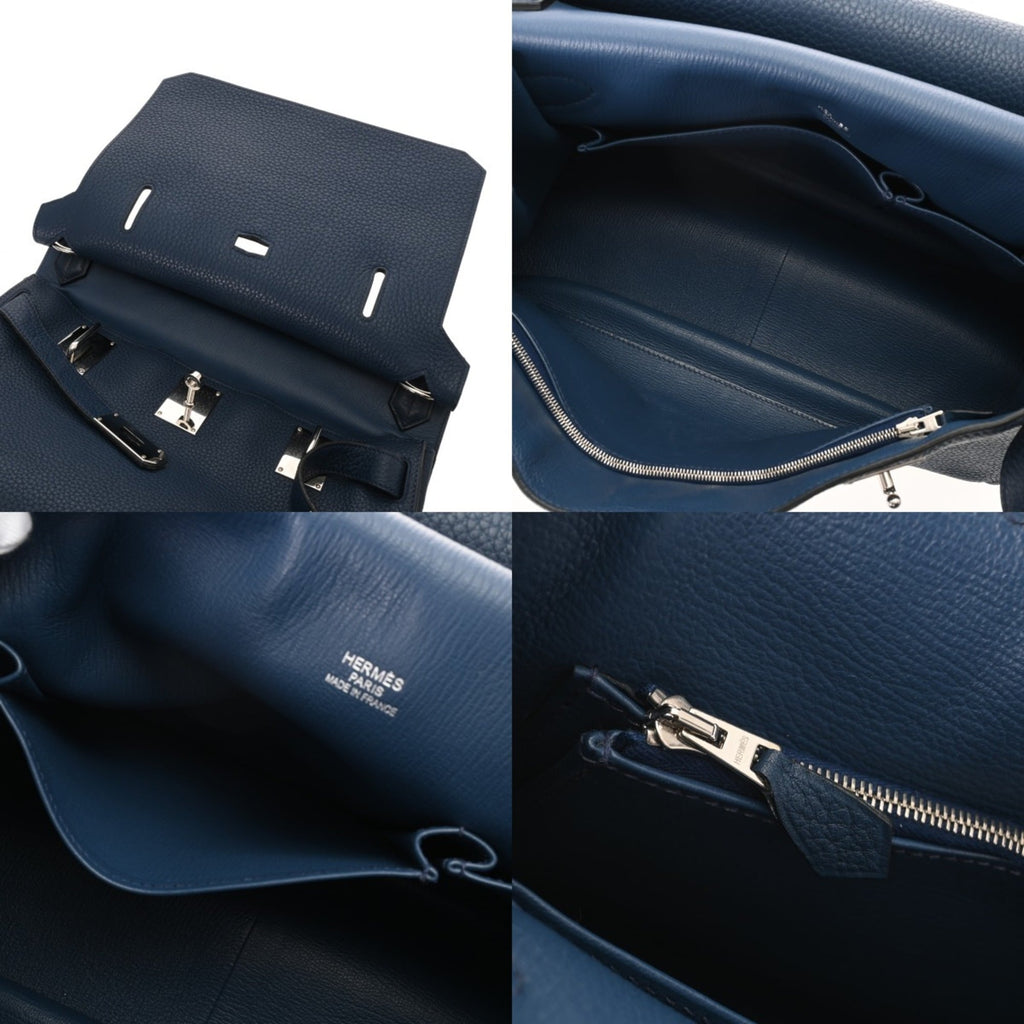 Hermes Blue Taurillon Clemence Leather Shoulder Bag (Pre-Owned)