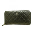 Chanel Black Leather Long Wallet (Bi-Fold) (Pre-Owned)