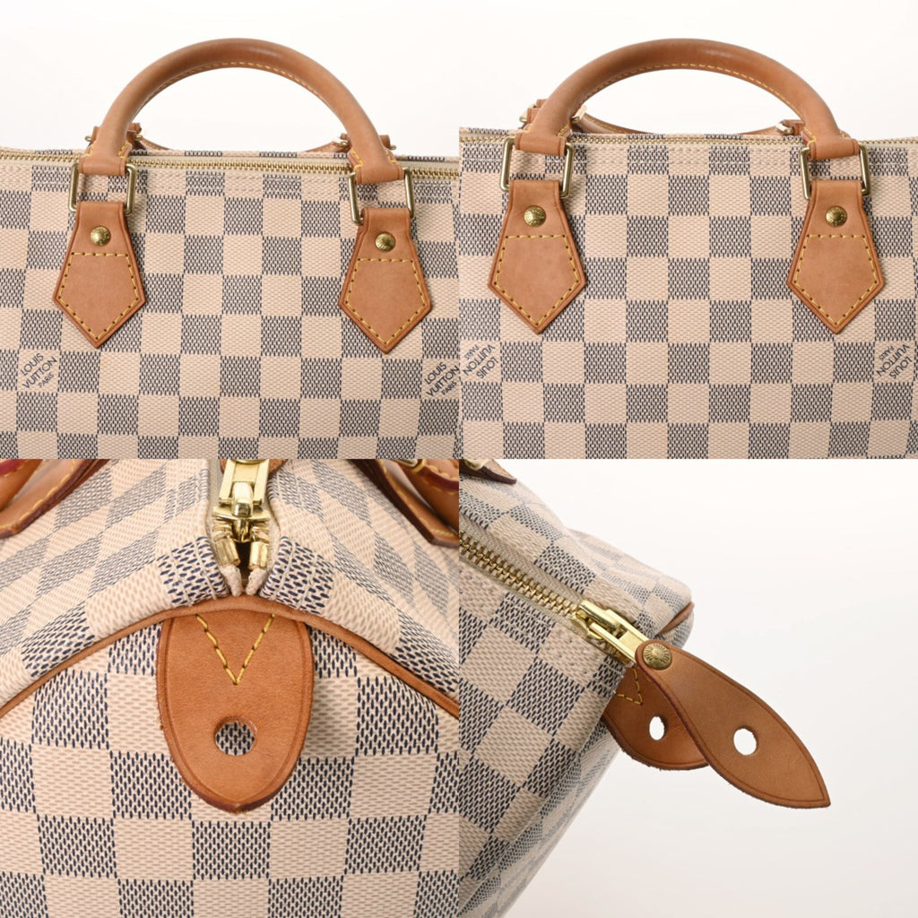 Louis Vuitton White Damier Azur Canvas Handbag (Pre-Owned)