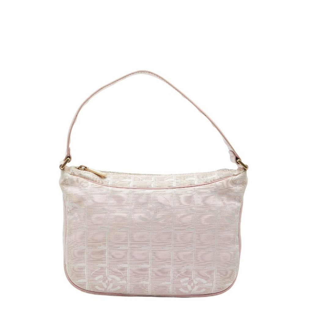 Chanel Pink Nylon Leather Shoulder Bag (Pre-Owned)