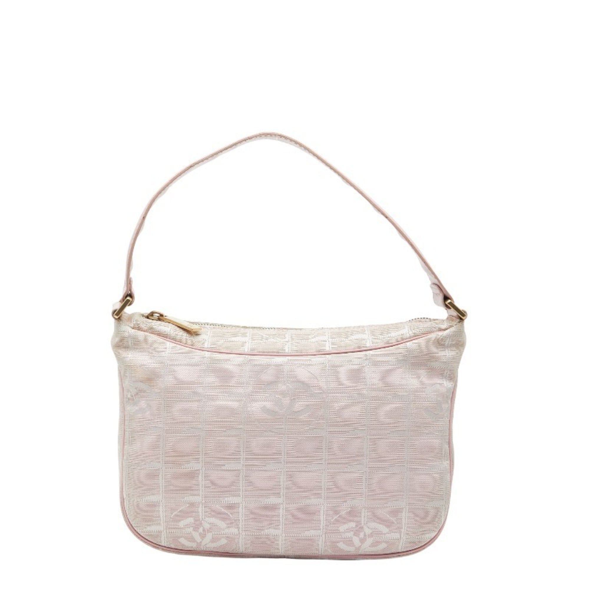 Chanel Pink Nylon Leather Shoulder Bag (Pre-Owned)