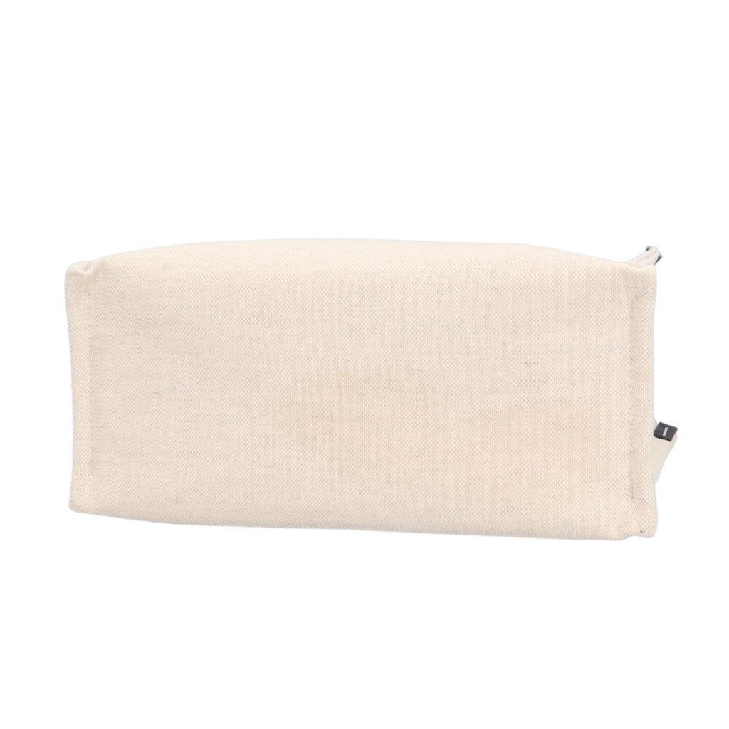 Gucci Beige Navy Canvas Leather Handbag (Pre-Owned)