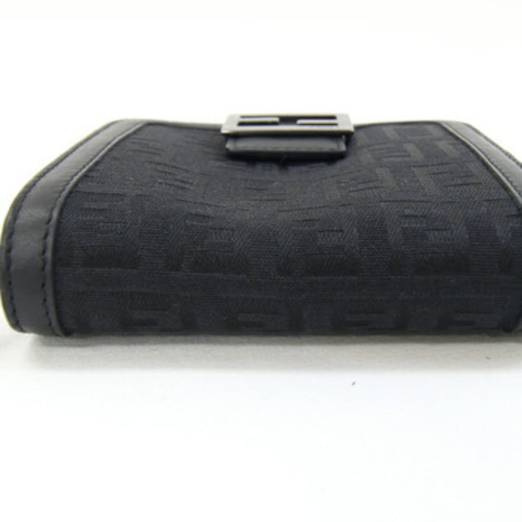 Fendi Black Canvas Leather Wallet (Bi-Fold) (Pre-Owned)