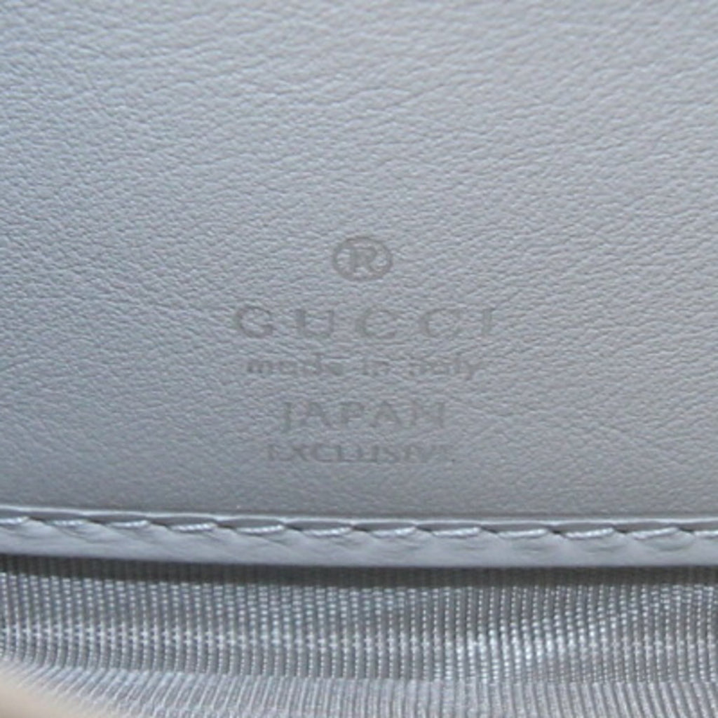 Gucci Light Gray Leather Long Wallet (Bi-Fold) (Pre-Owned)