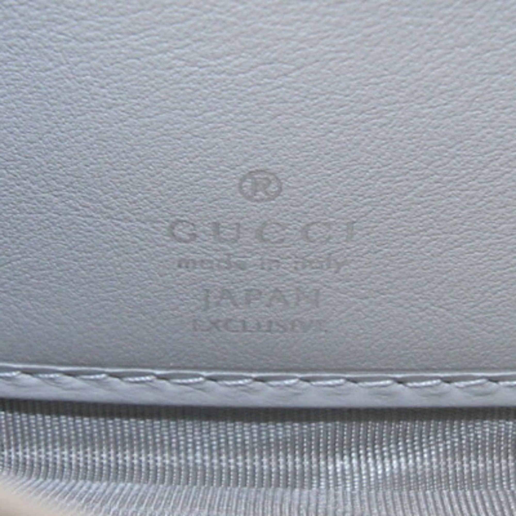 Gucci Light Gray Leather Long Wallet (Bi-Fold) (Pre-Owned)