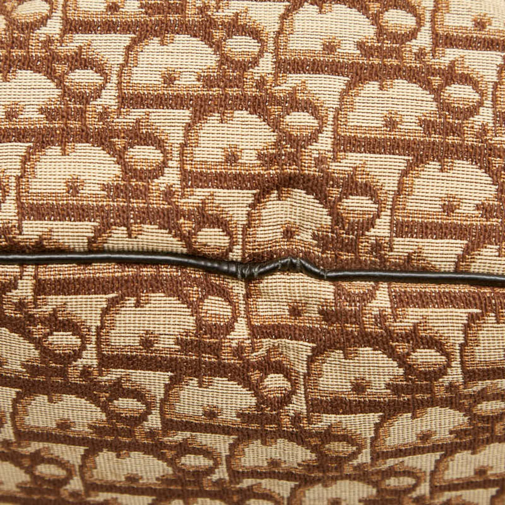 Christian Dior Brown Canvas Leather Boston Bag Handbag (Pre-Owned)