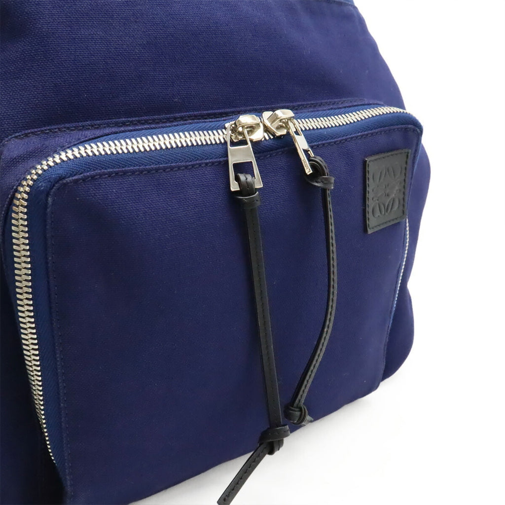Loewe Blue Navy Canvas Leather Shoulder Bag Sling Bag (Pre-Owned)
