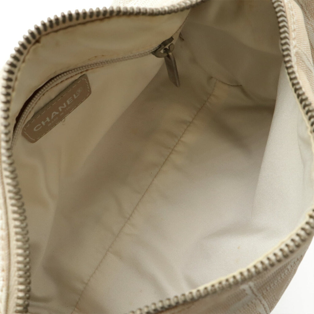 Chanel New Travel Line Beige Jacquard Shoulder Bag (Pre-Owned)