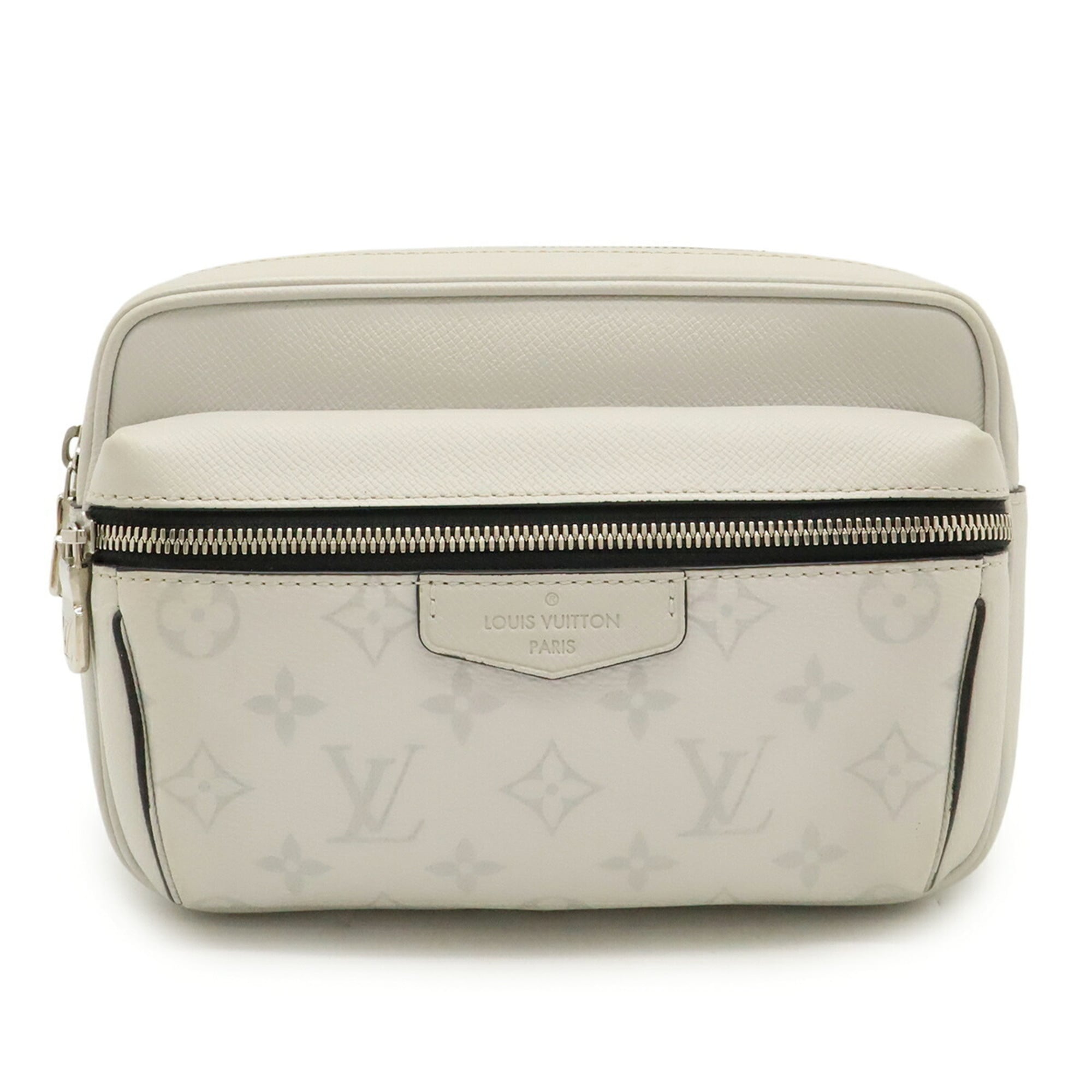 Louis Vuitton Taigarama White Taiga Leather Monogram Sling Bag (Pre-Owned)