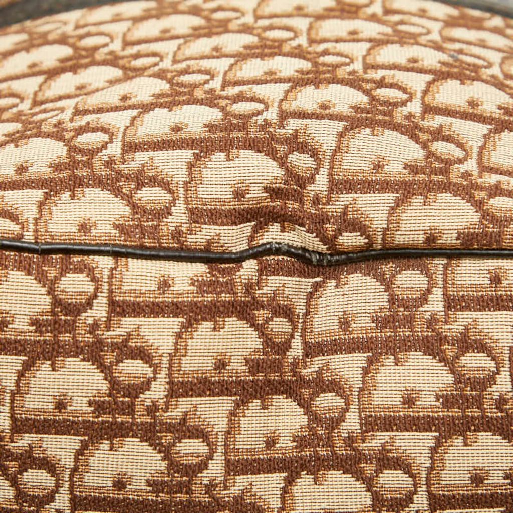 Christian Dior Brown Canvas Leather Boston Bag Handbag (Pre-Owned)