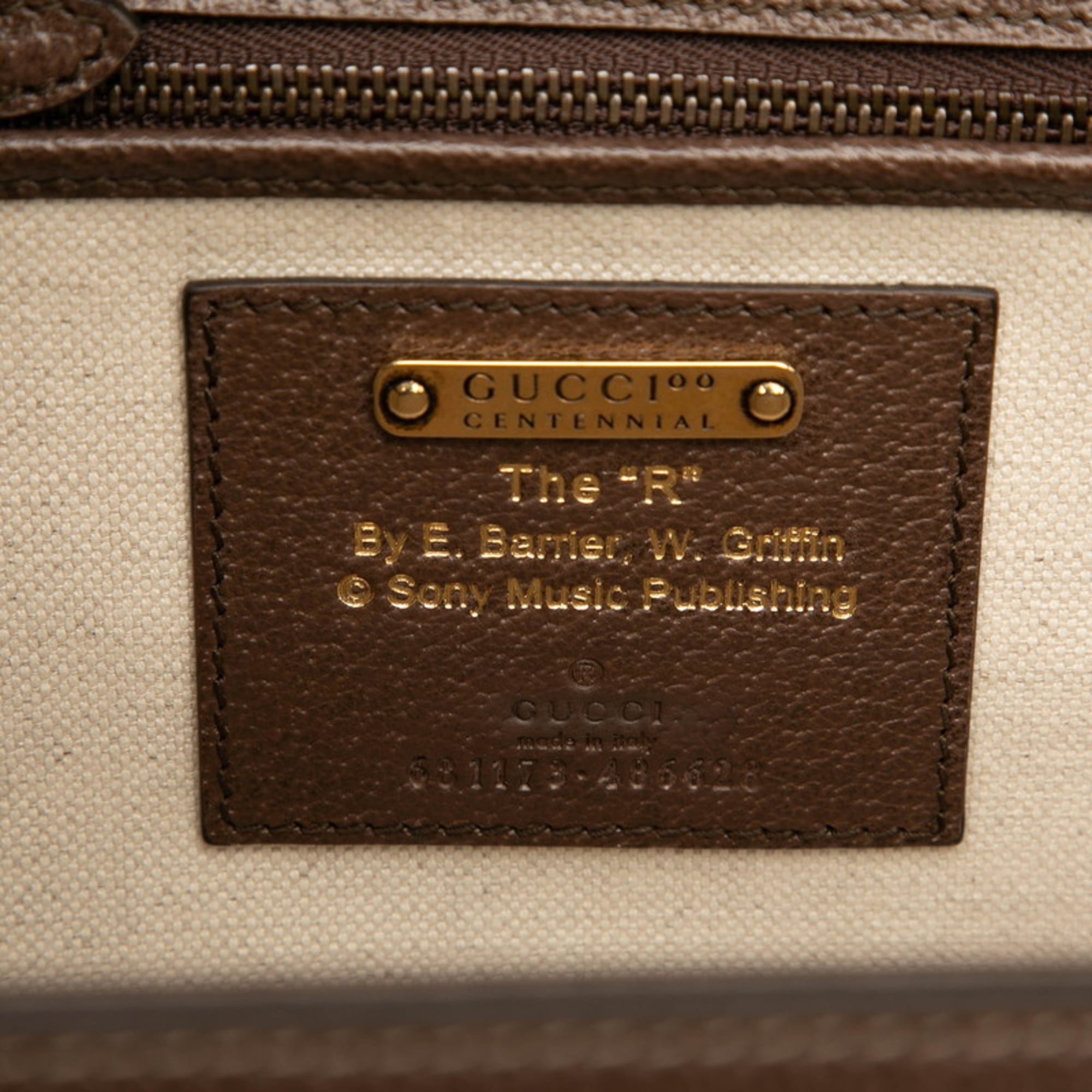 Gucci Beige Brown Canvas Leather Handbag Shoulder Bag (Pre-Owned)
