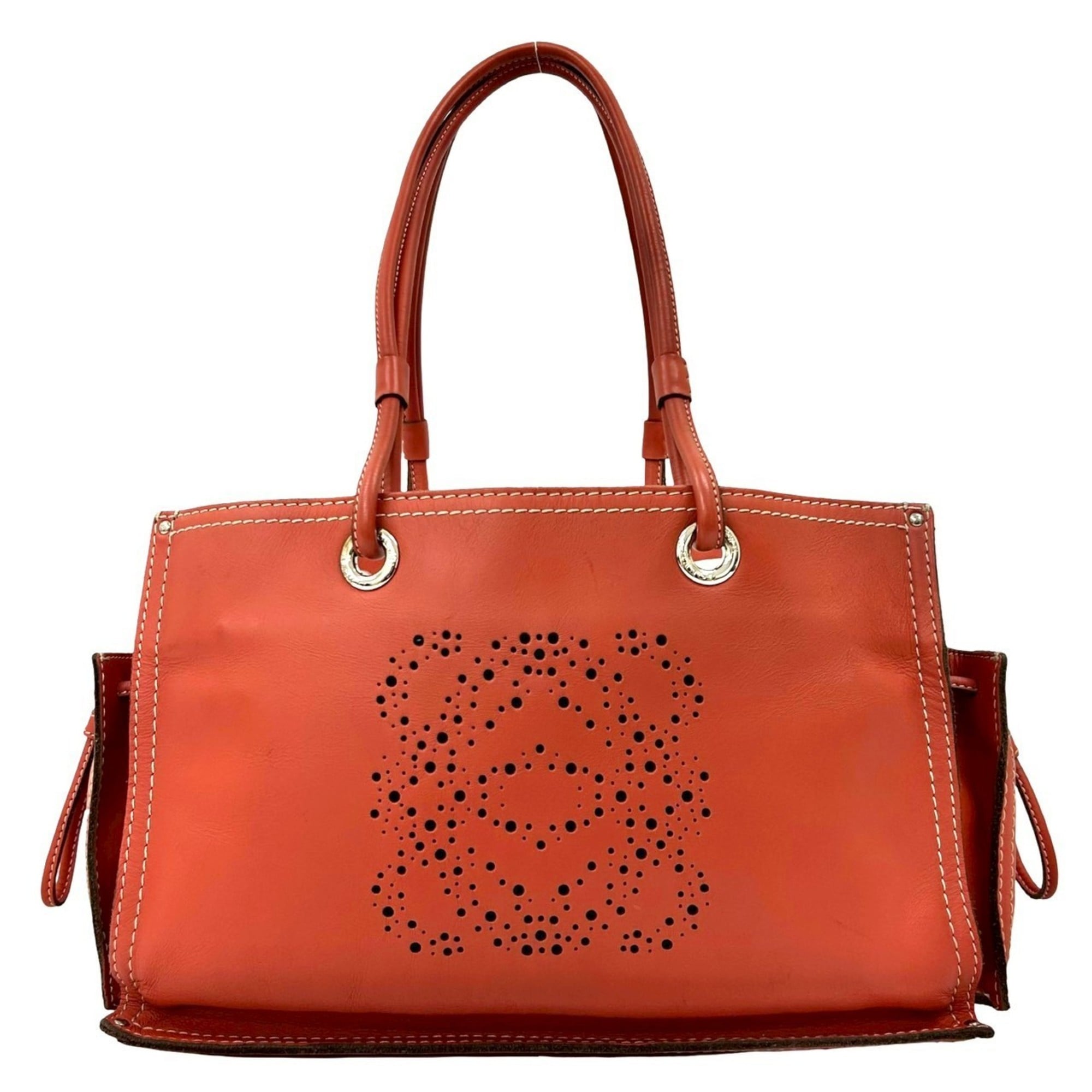 Loewe Orange Leather Handbag Tote Bag (Pre-Owned)