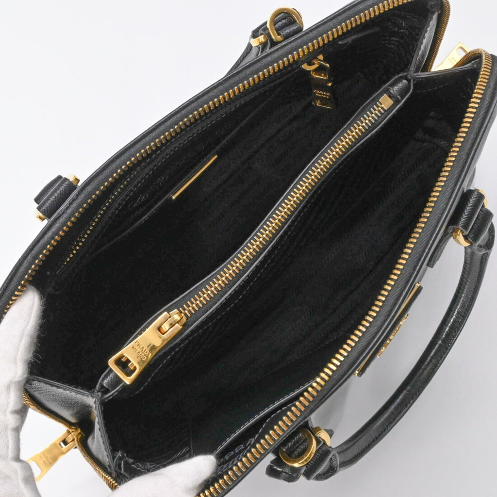 Prada Black Saffiano Triangle Handbag (Pre-Owned)