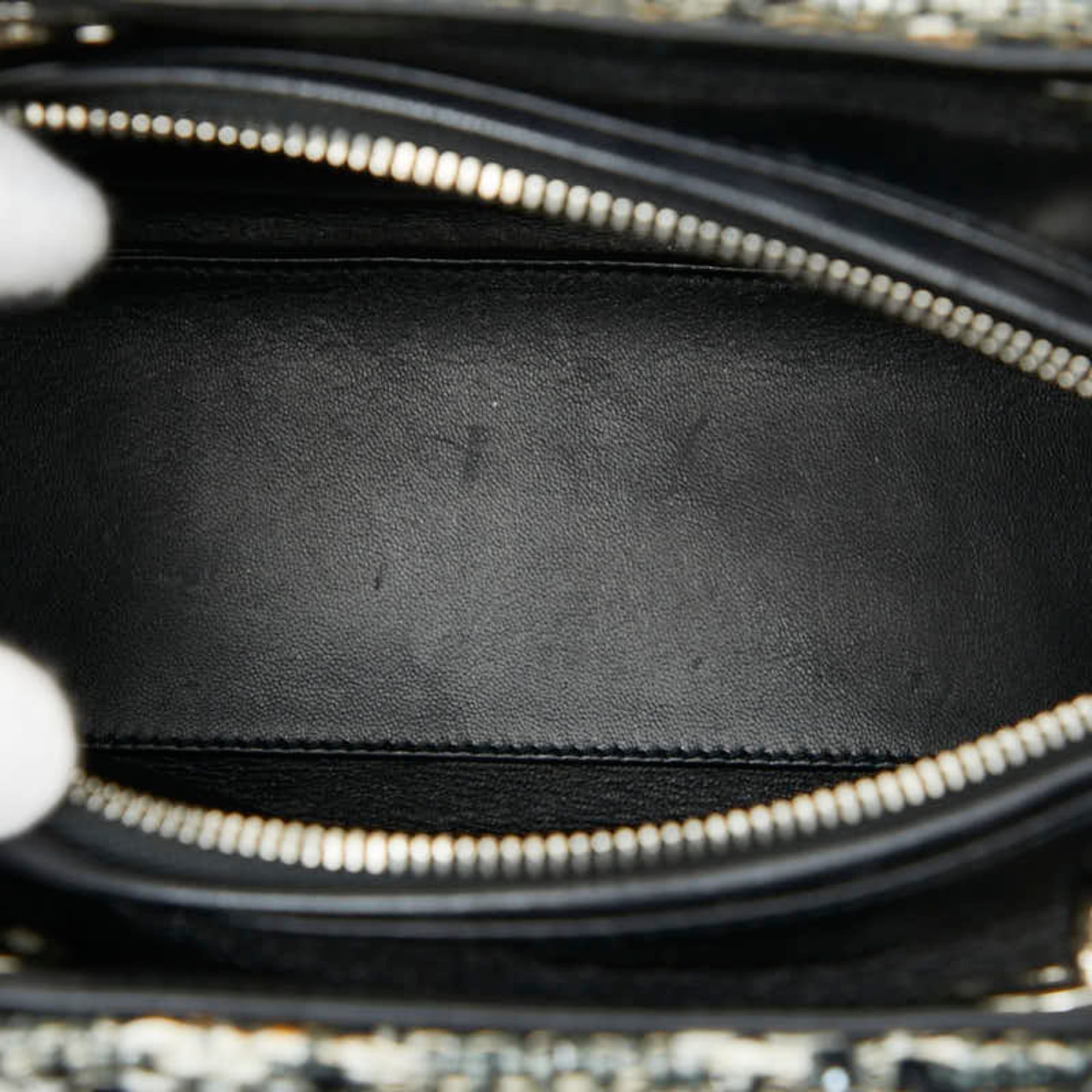 Christian Dior Black Multi-Color Tweed Leather Handbag (Pre-Owned)