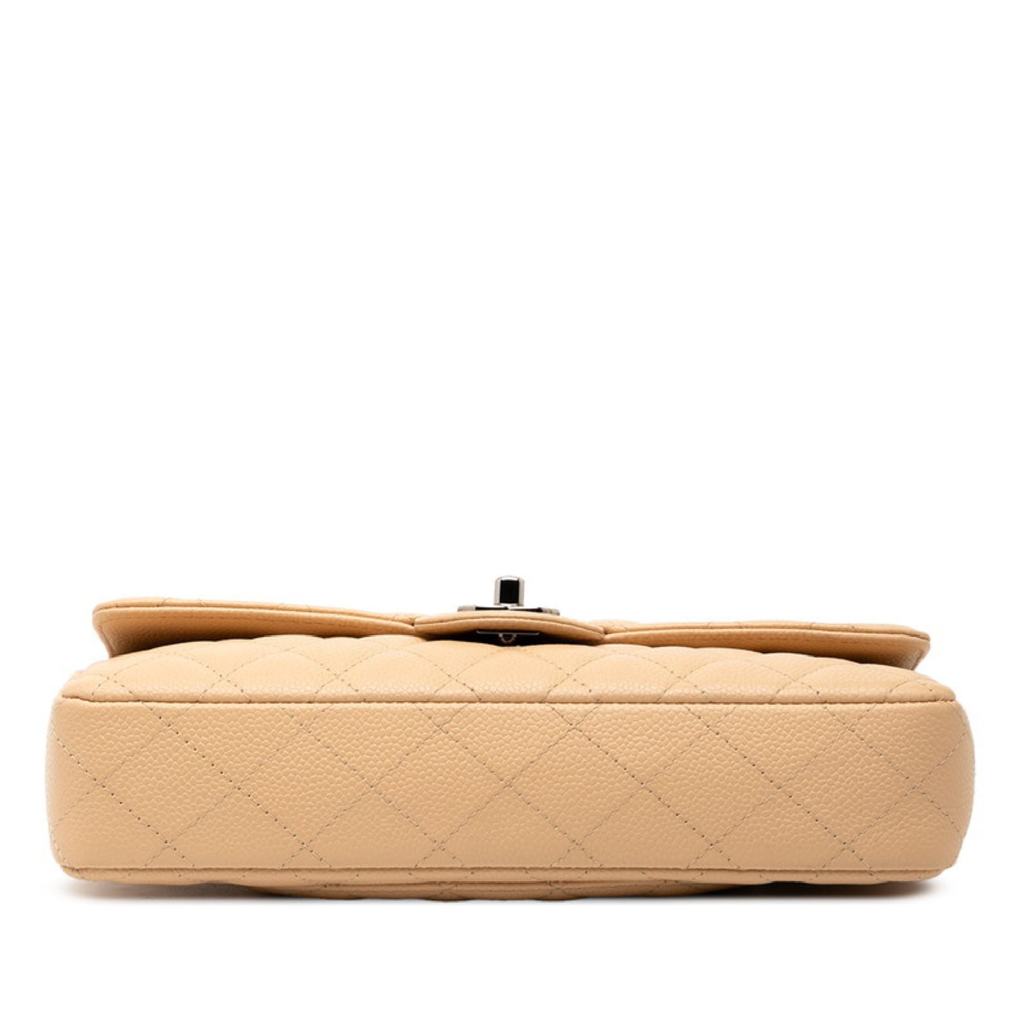Chanel Beige Grained Calfskin Shoulder Bag (Pre-Owned)