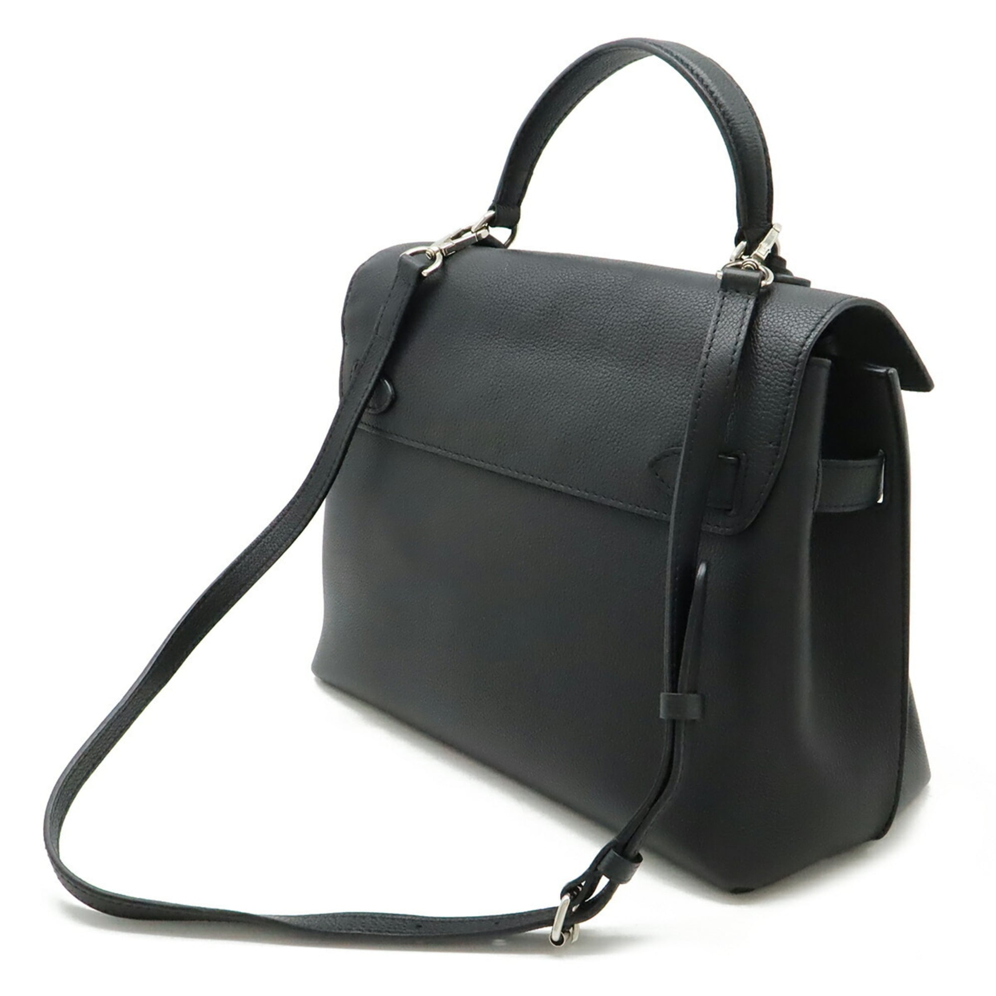 Louis Vuitton Black Noir Leather Handbag Shoulder Bag (Pre-Owned)