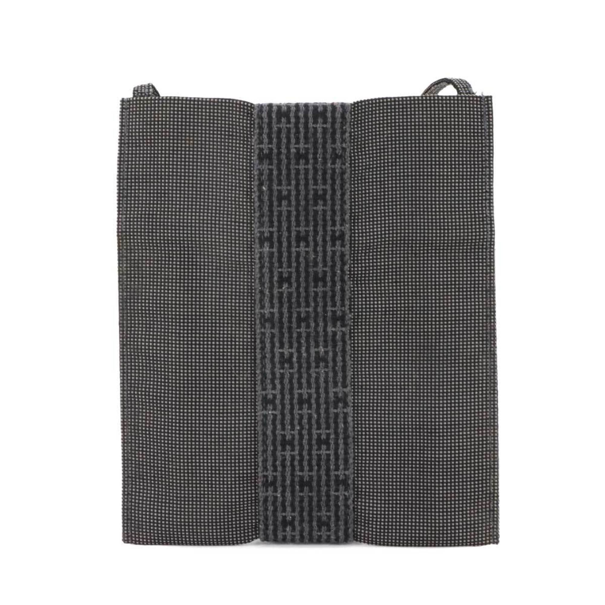 Hermes Gray Canvas Pochette Shoulder Bag (Pre-Owned)
