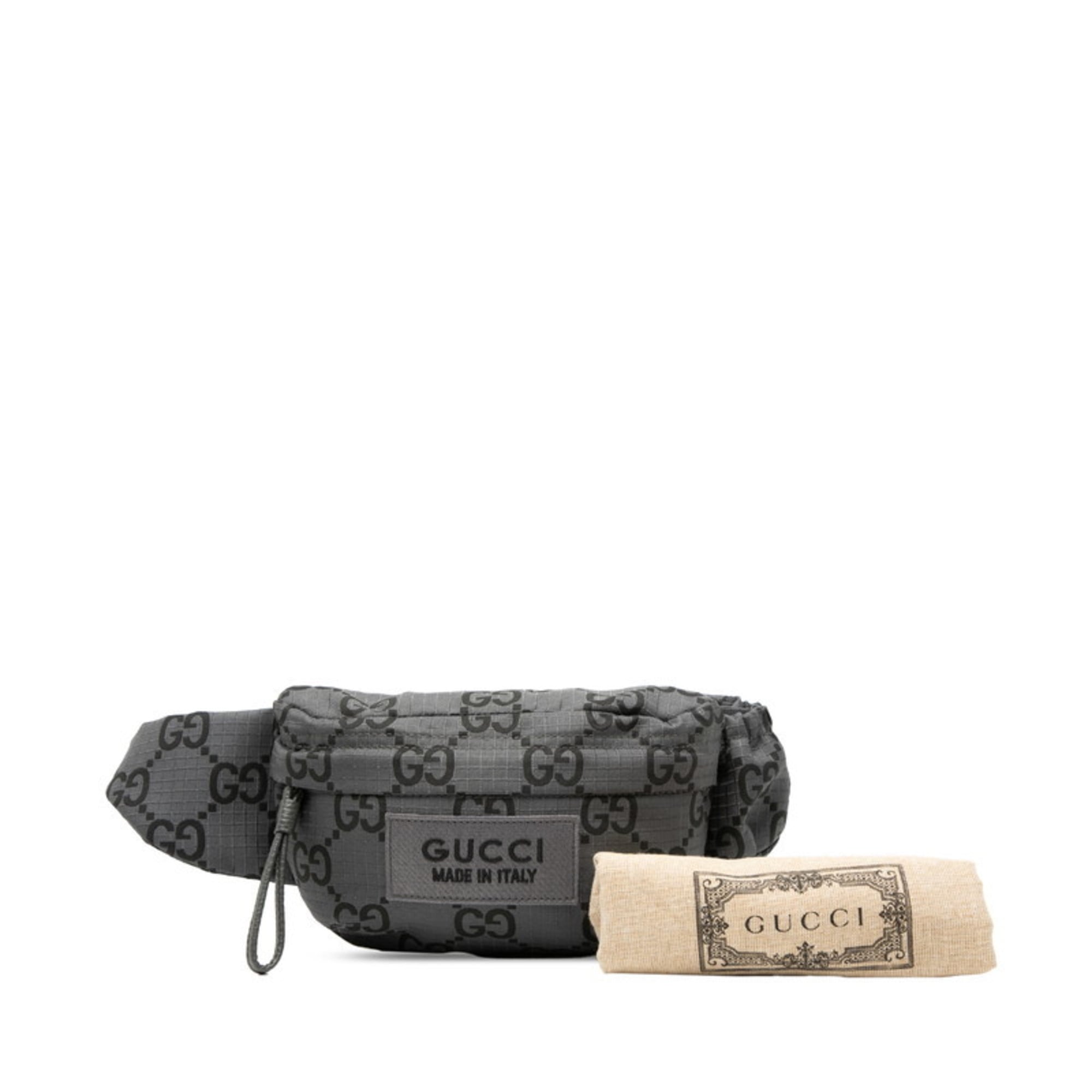Gucci Gray Nylon Leather Fanny Pack (Pre-Owned)