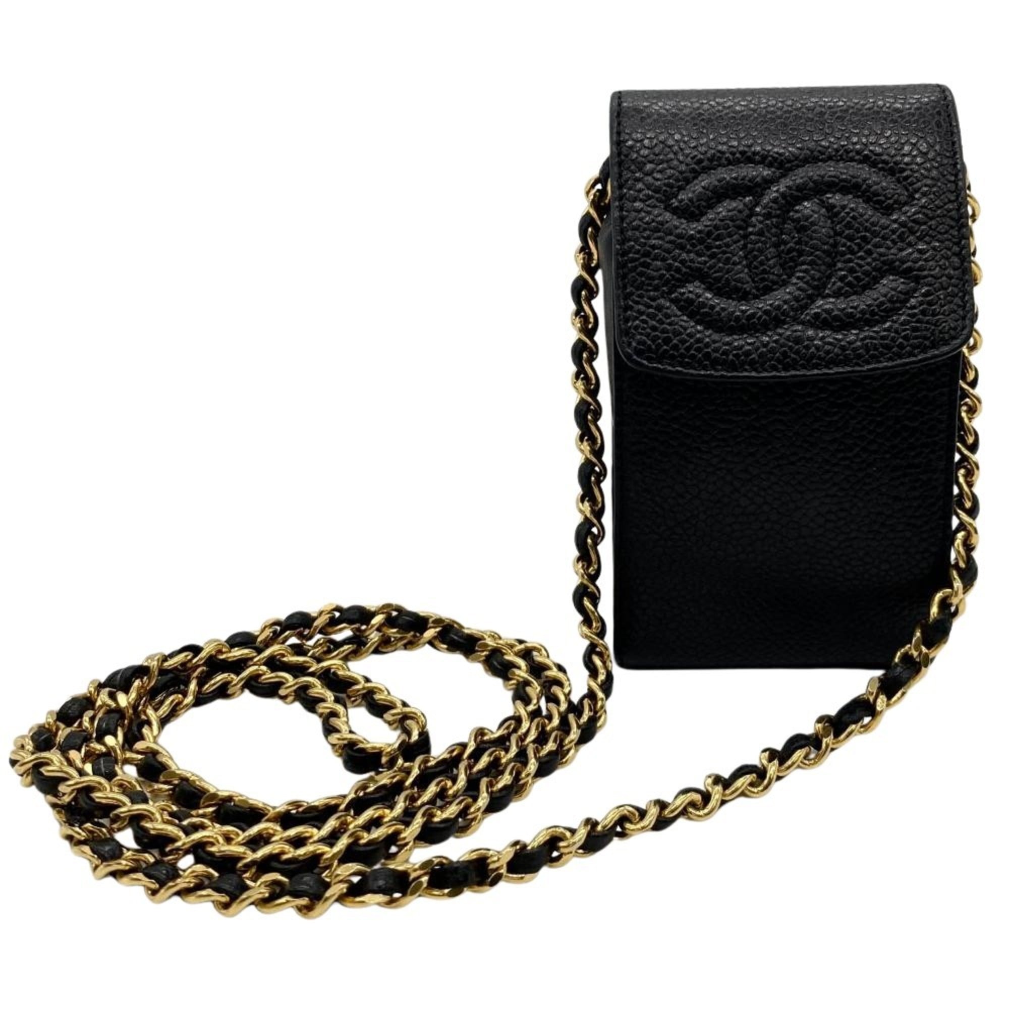Chanel Black Grained Calfskin Shoulder Bag (Pre-Owned)