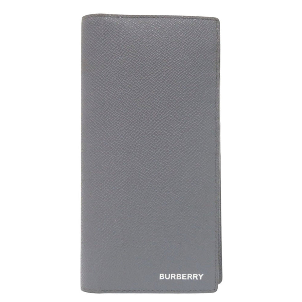 Burberry Gray Leather Long Wallet (Bi-Fold) (Pre-Owned)