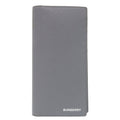 Burberry Gray Leather Long Wallet (Bi-Fold) (Pre-Owned)