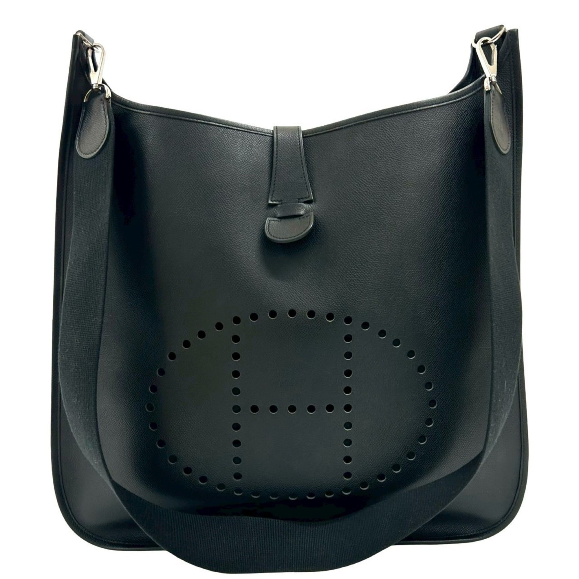 Hermes Black Epsom Leather Shoulder Bag Sling Bag (Pre-Owned)