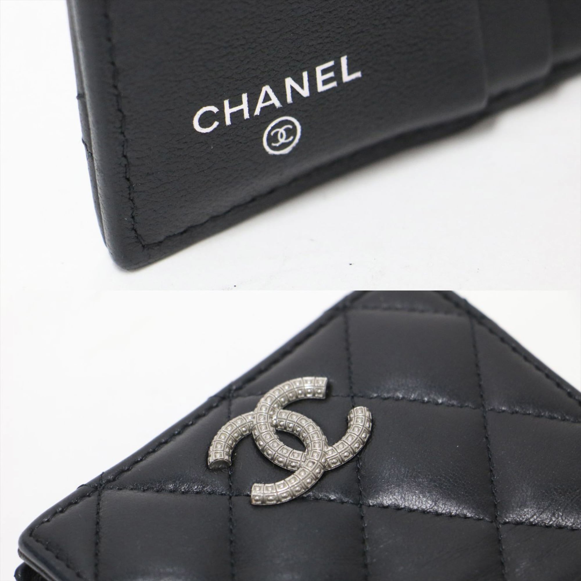 Chanel Black Leather Wallet (Bi-Fold) (Pre-Owned)