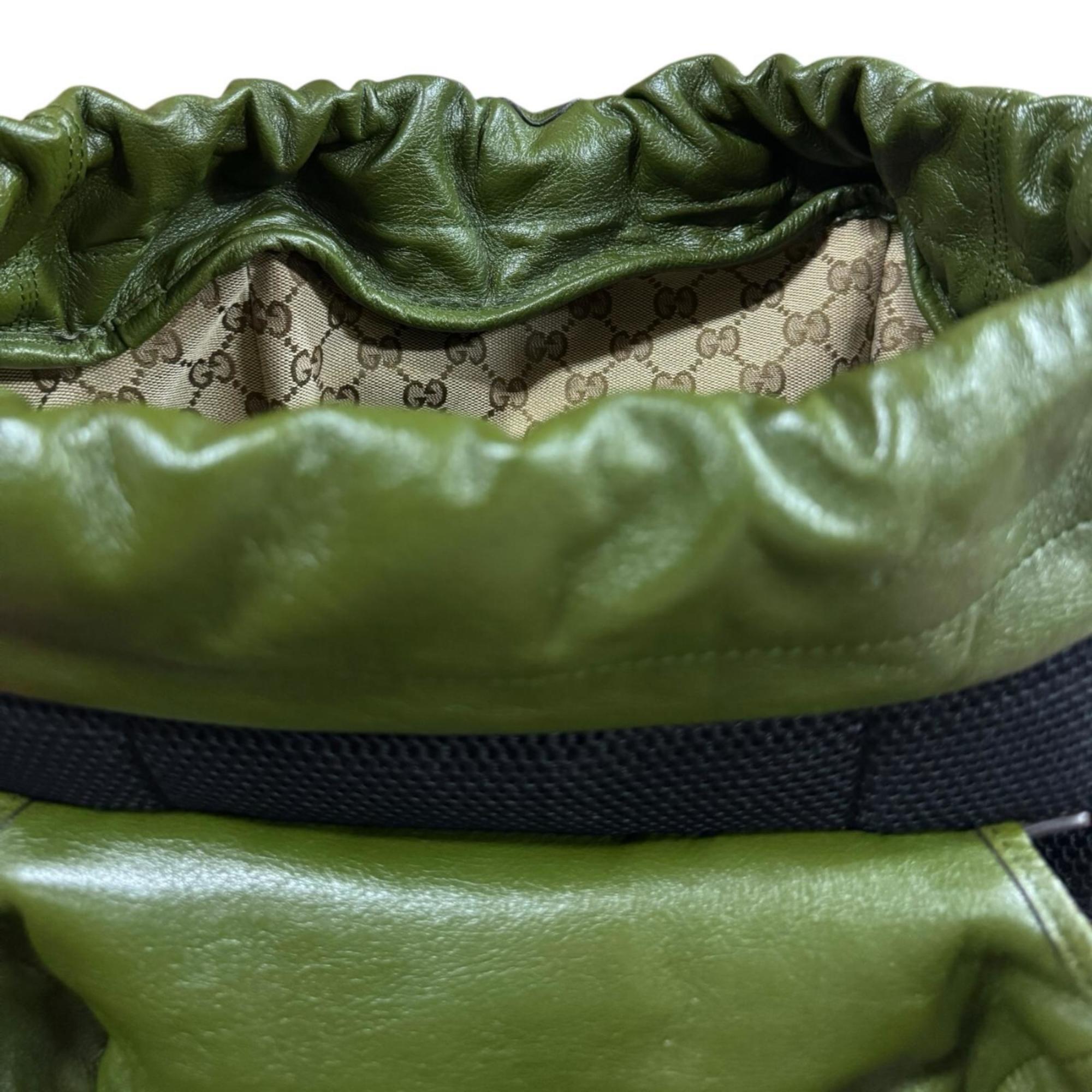 Gucci Green Leather Backpack (Pre-Owned)