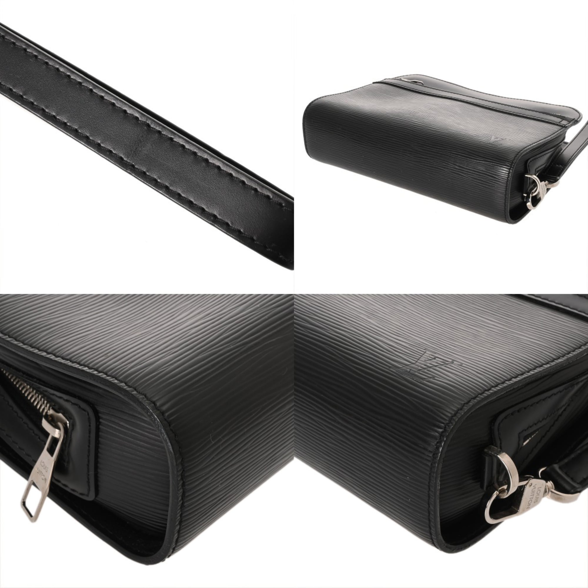 Louis Vuitton Noir Leather Briefcase (Pre-Owned)