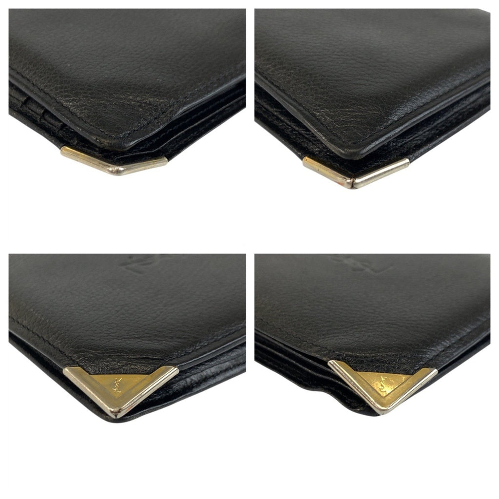 Yves Saint Laurent Black Leather Wallet (Bi-Fold) (Pre-Owned)