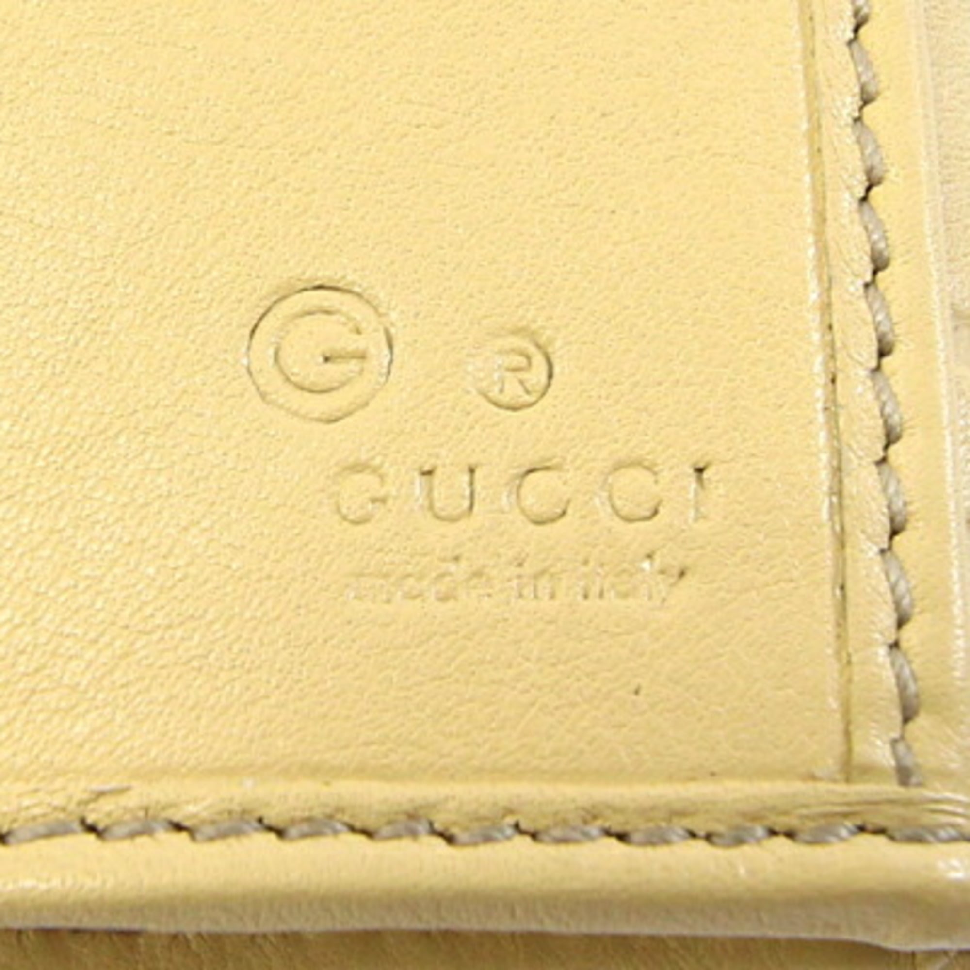 Gucci Cream Yellow Leather Long Wallet (Bi-Fold) (Pre-Owned)