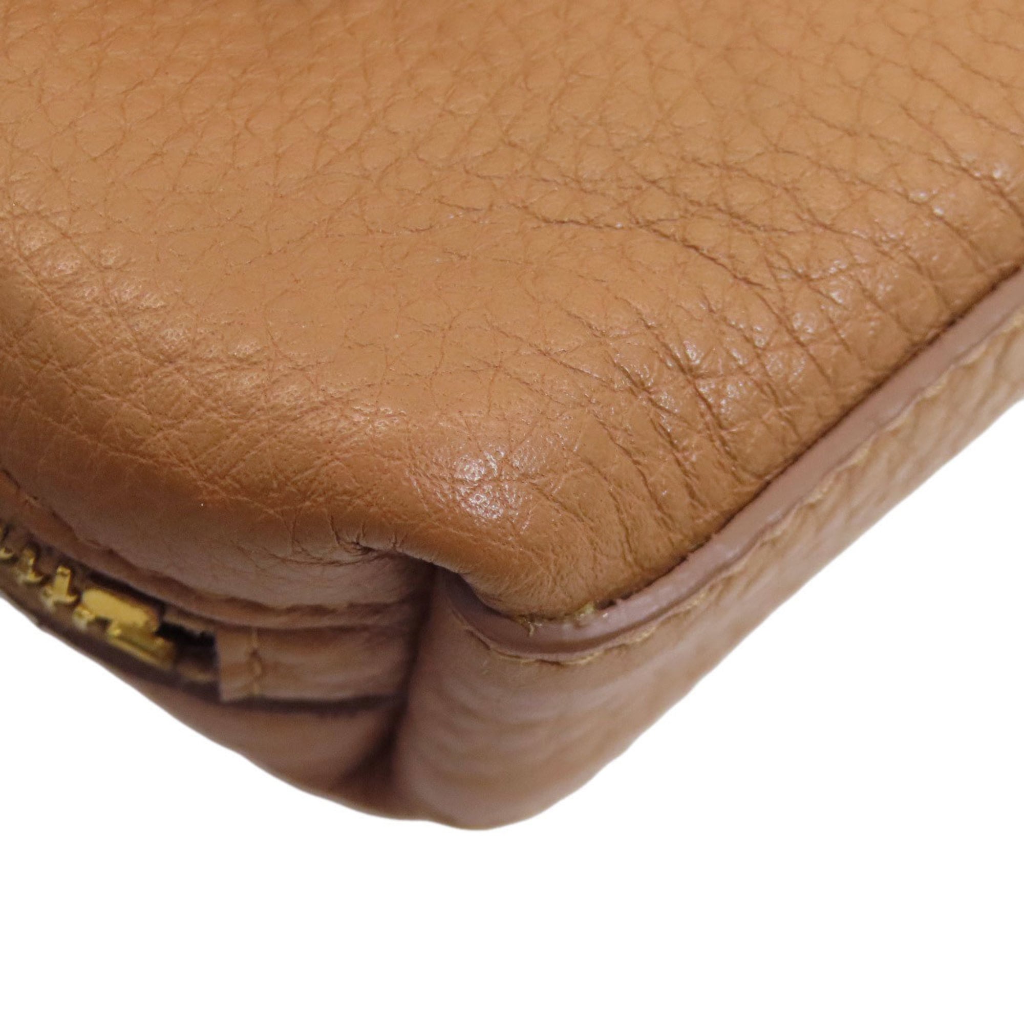 Prada Brown Leather Pouch (Pre-Owned)