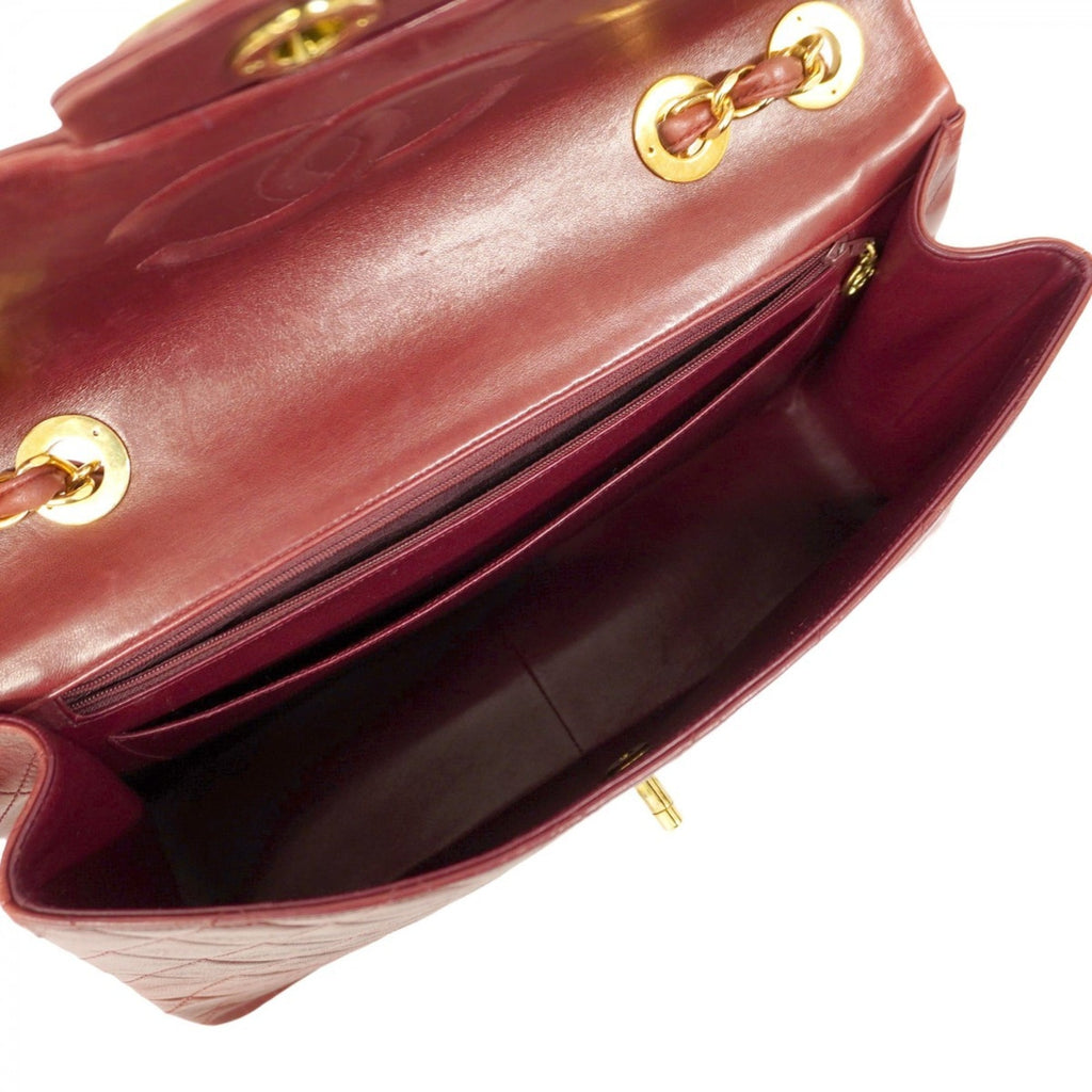 Chanel Bordeaux Leather Shoulder Bag (Pre-Owned)
