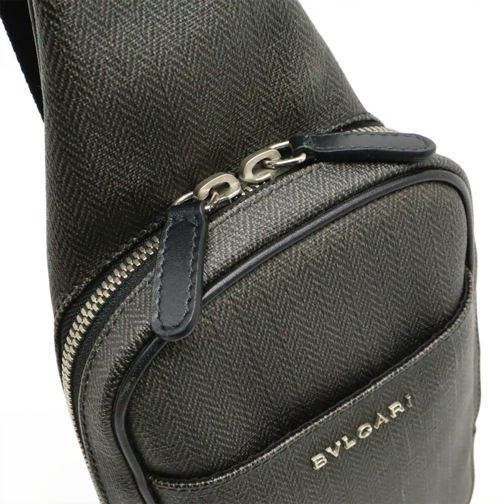 Bvlgari Black Gray Pvc Leather Shoulder Bag Sling Bag (Pre-Owned)